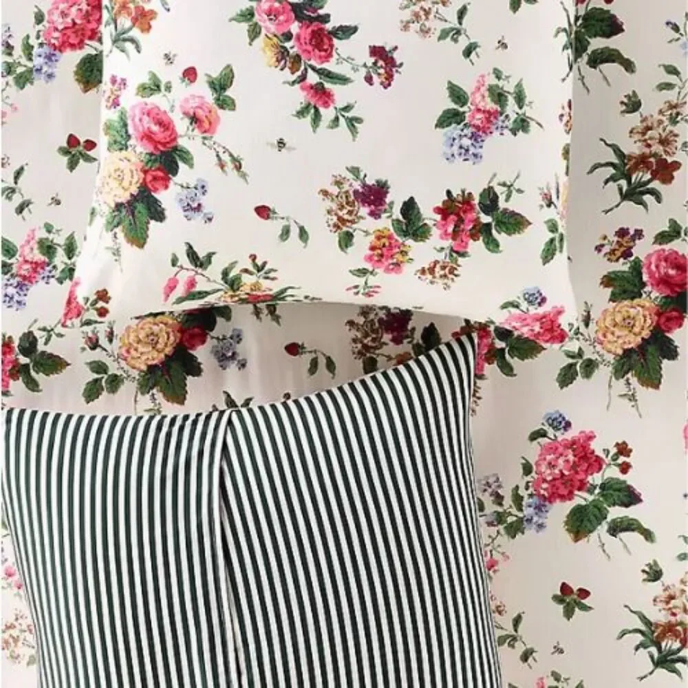 NWT Anthropologie The Printed Cotton-Slub Euro Sham | Set of Two